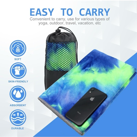 Yoga Towel, Anti-Slip, Absorbent - Picture 4 of 6